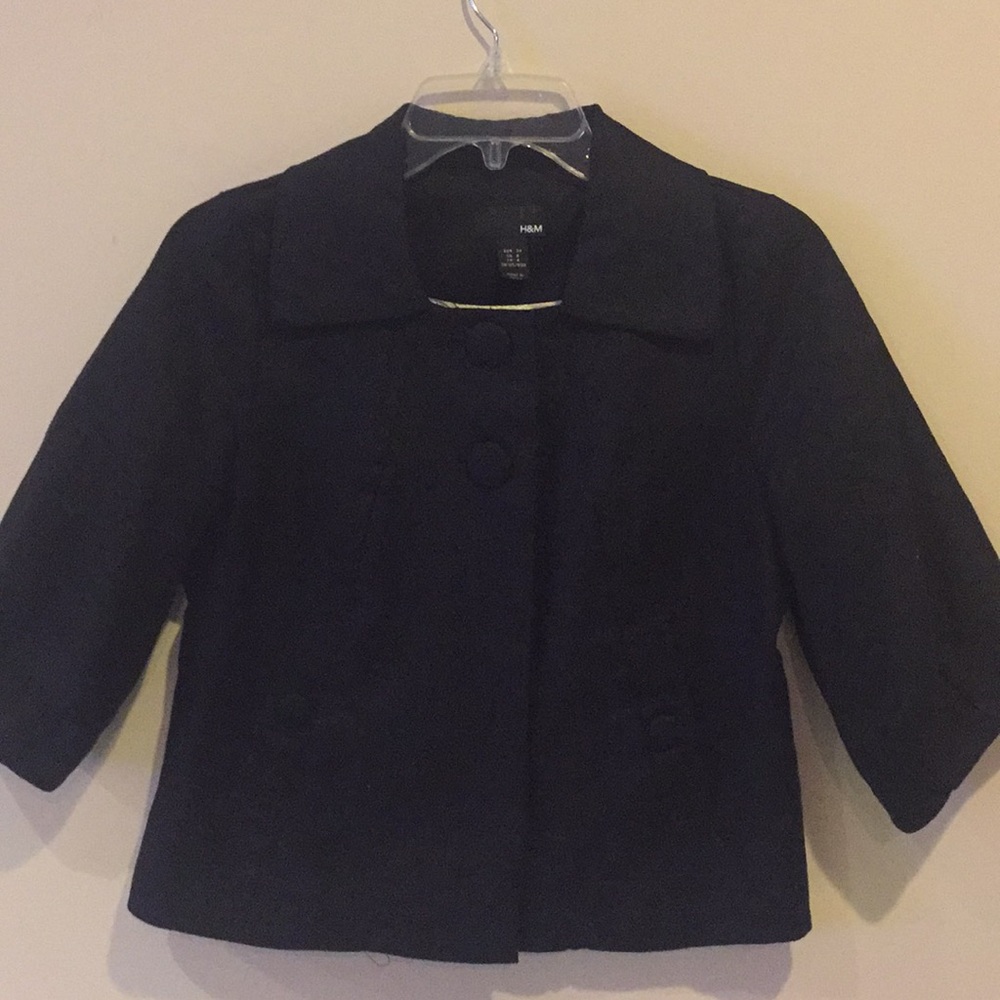 H&M Linen-Blend Swing Jacket With Pleated Back